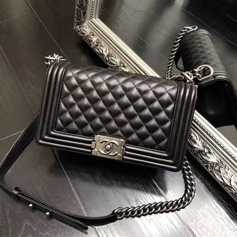 chanel boy leather handbag